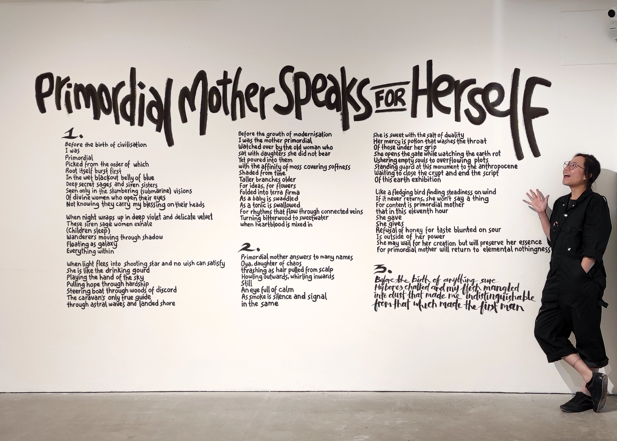 FYONAFINN with the completed installation of Primordial Mother Speaks For Herself